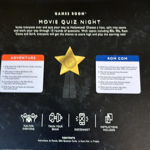 GAMES ROOM Trivia Game MOVIE QUIZ NIGHT second edition Large Box New - Picture 4 of 10